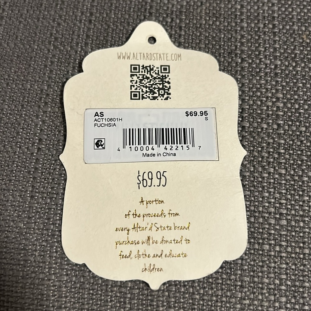 Altar'd State Fuchsia Satin Checkered Blouse - Picture 7 of 7